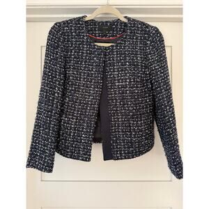 J.Crew Tweed Cropped Jacket – Navy Bouclé – Size 2